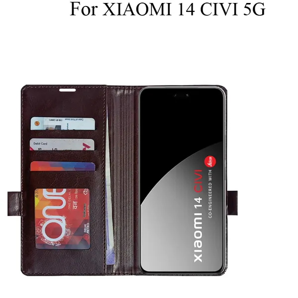Brown_Premium_Flip_Cover_For_Xiaomi_14_Civi_5G