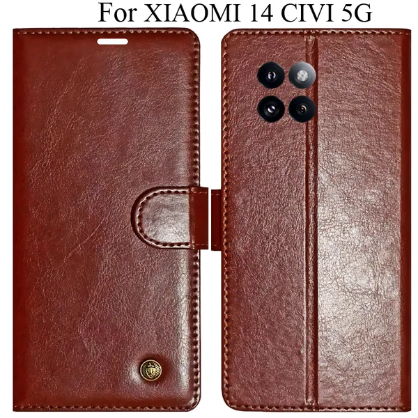 Brown_Premium_Flip_Cover_For_Xiaomi_14_Civi_5G