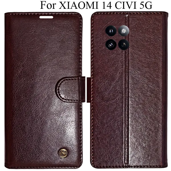 Beige_Premium_Flip_Cover_For_Xiaomi_14_Civi_5G