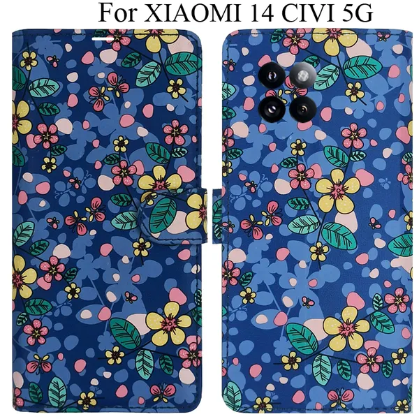 Blue_Premium_Flip_Cover_For_Xiaomi_14_Civi_5G
