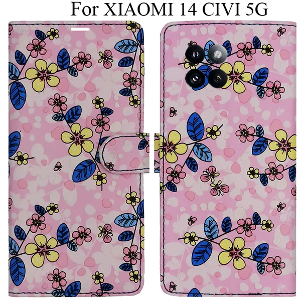 Pink_Premium_Flip_Cover_For_Xiaomi_14_Civi_5G