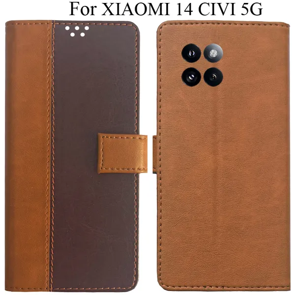 Brown_Premium_Flip_Cover_For_Xiaomi_14_Civi_5G