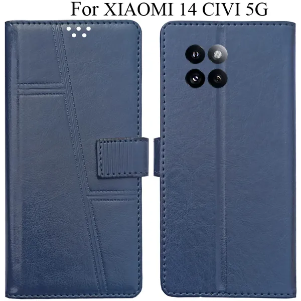 Blue_Premium_Flip_Cover_For_Xiaomi_14_Civi_5G