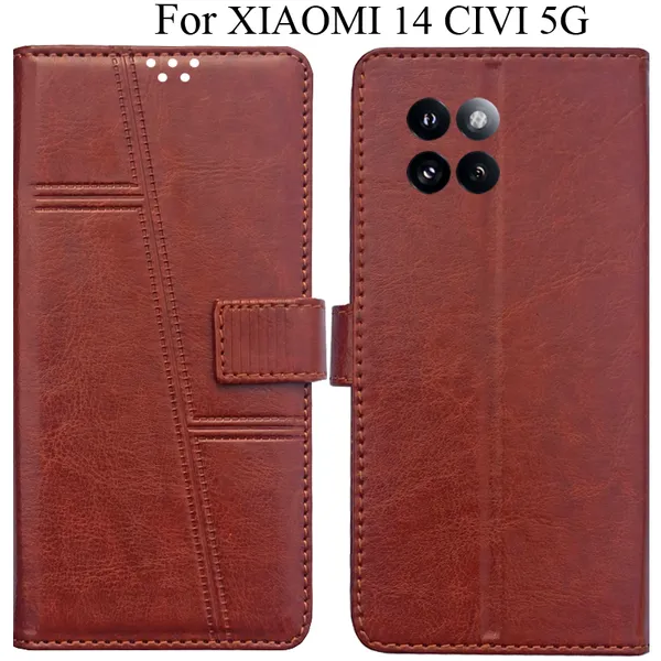 Brown_Premium_Flip_Cover_For_Xiaomi_14_Civi_5G