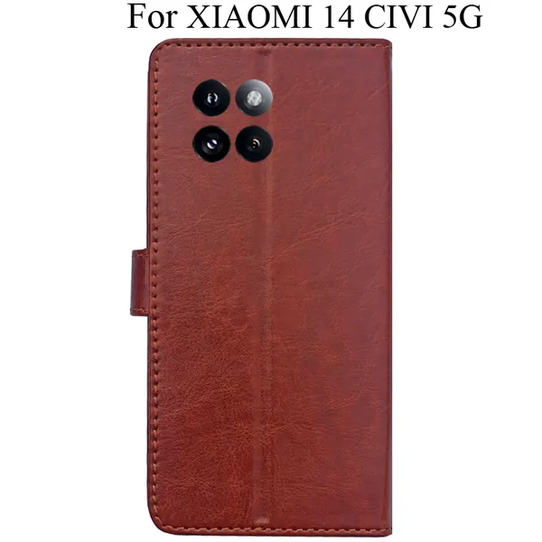 Brown_Premium_Flip_Cover_For_Xiaomi_14_Civi_5G