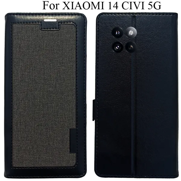 Black_Premium_Flip_Cover_For_Xiaomi_14_Civi_5G
