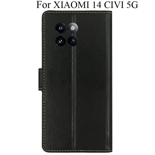 Black_Premium_Flip_Cover_For_Xiaomi_14_Civi_5G