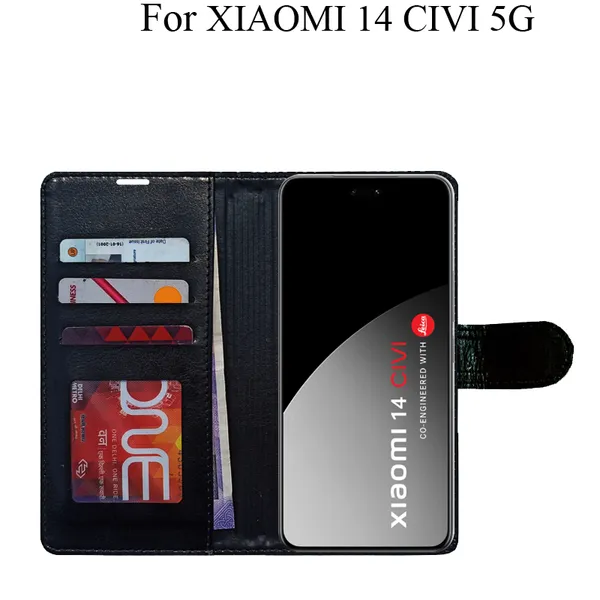 Black_Premium_Flip_Cover_For_Xiaomi_14_Civi_5G