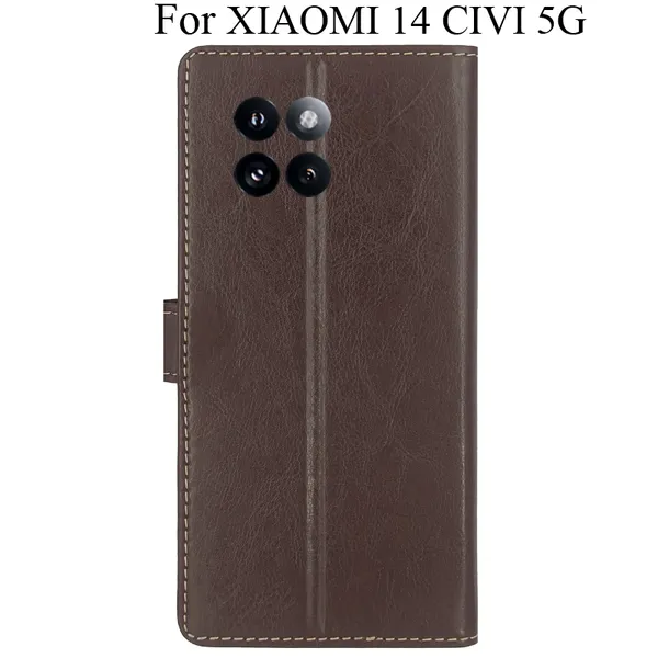 Brown_Premium_Flip_Cover_For_Xiaomi_14_Civi_5G