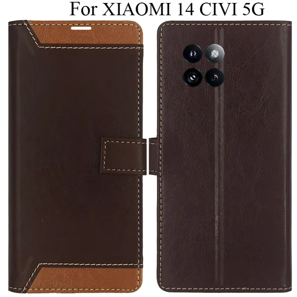 Brown_Premium_Flip_Cover_For_Xiaomi_14_Civi_5G