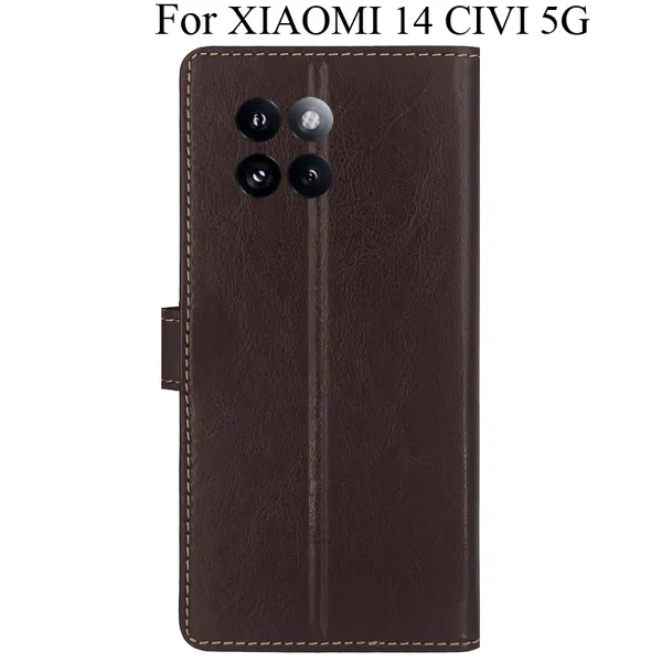 Brown_Premium_Flip_Cover_For_Xiaomi_14_Civi_5G