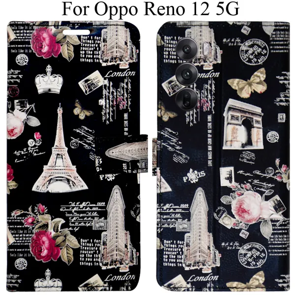 Black_Premium_Flip_Cover_For_Oppo_Reno_12_5G
