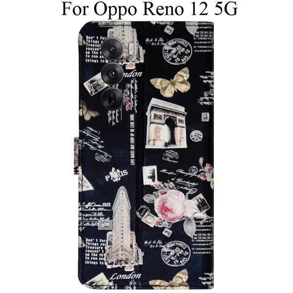 Black_Premium_Flip_Cover_For_Oppo_Reno_12_5G
