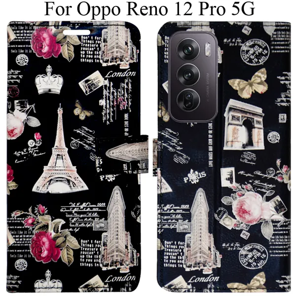 Black_Premium_Flip_Cover_For_Oppo_Reno_12_Pro_5G