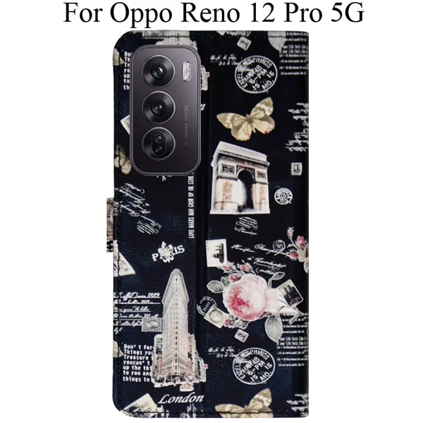 Black_Premium_Flip_Cover_For_Oppo_Reno_12_Pro_5G
