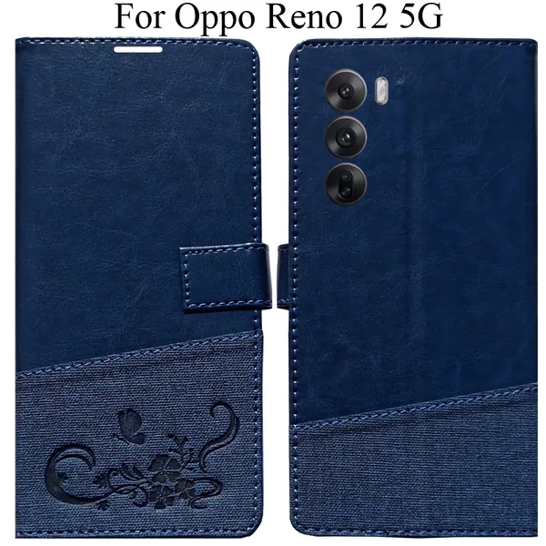 Blue_Premium_Flip_Cover_For_Oppo_Reno_12_5G