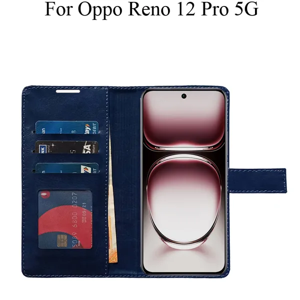 Blue_Premium_Flip_Cover_For_Oppo_Reno_12_Pro_5G