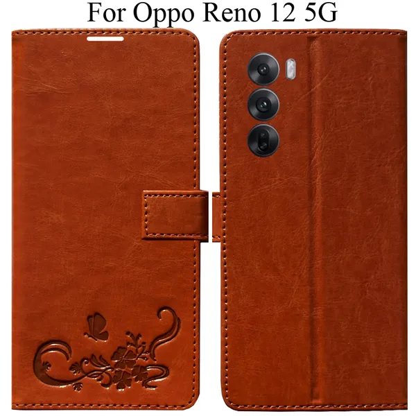 Orange_Premium_Flip_Cover_For_Oppo_Reno_12_5G