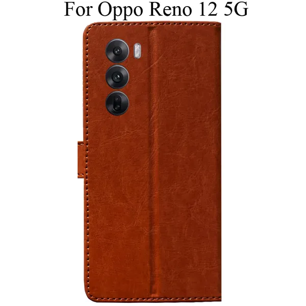 Orange_Premium_Flip_Cover_For_Oppo_Reno_12_5G