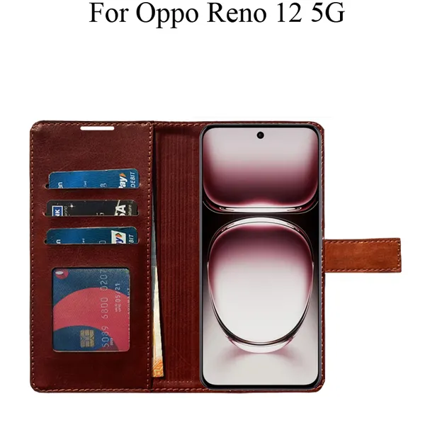 Orange_Premium_Flip_Cover_For_Oppo_Reno_12_5G
