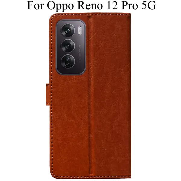 Orange_Premium_Flip_Cover_For_Oppo_Reno_12_Pro_5G