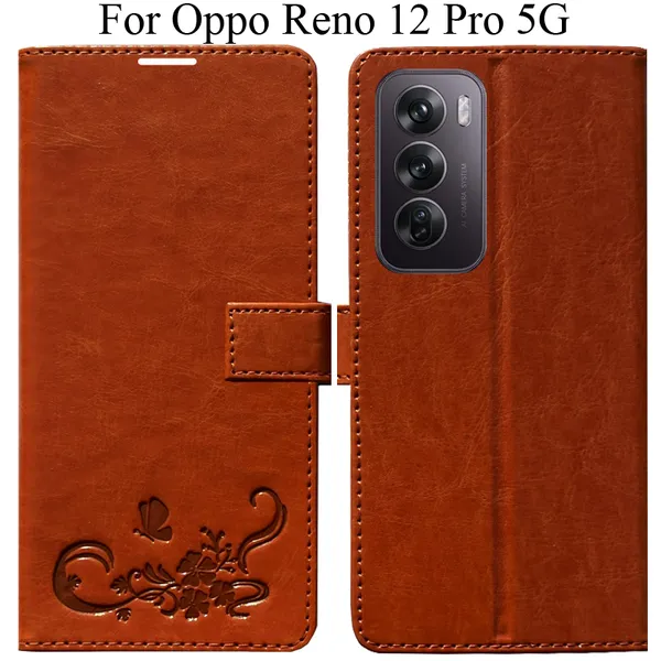 Orange_Premium_Flip_Cover_For_Oppo_Reno_12_Pro_5G