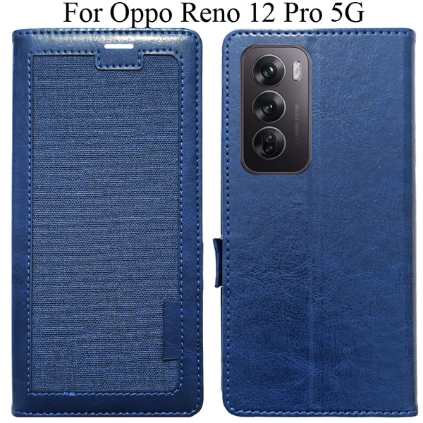 Blue_Premium_Flip_Cover_For_Oppo_Reno_12_Pro_5G