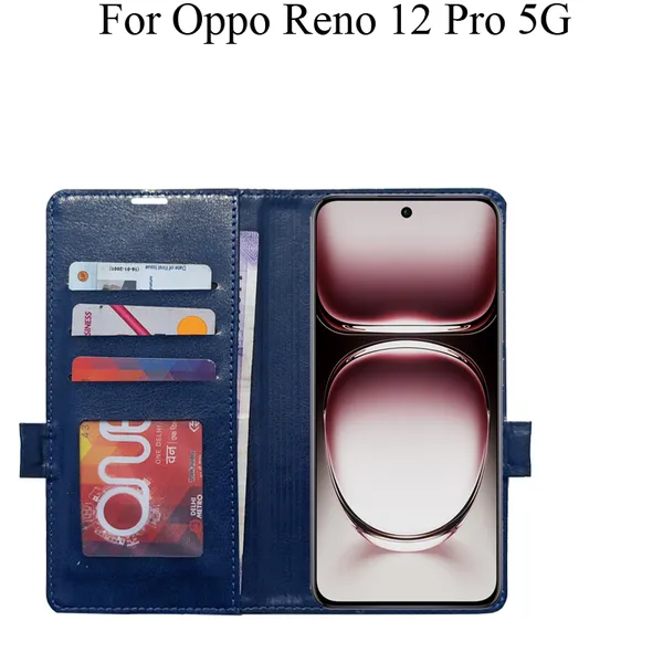 Blue_Premium_Flip_Cover_For_Oppo_Reno_12_Pro_5G