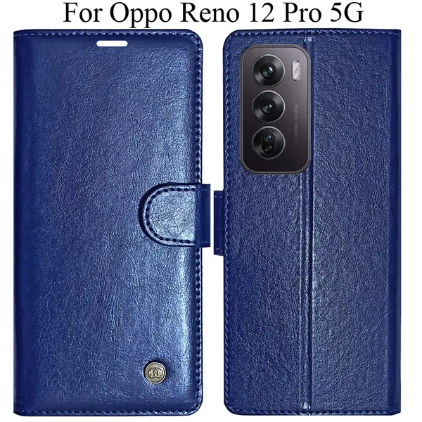 Blue_Premium_Flip_Cover_For_Oppo_Reno_12_Pro_5G