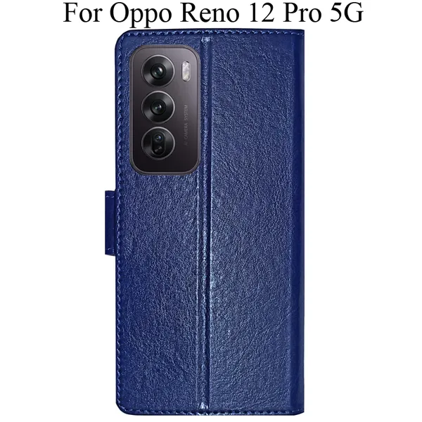 Blue_Premium_Flip_Cover_For_Oppo_Reno_12_Pro_5G