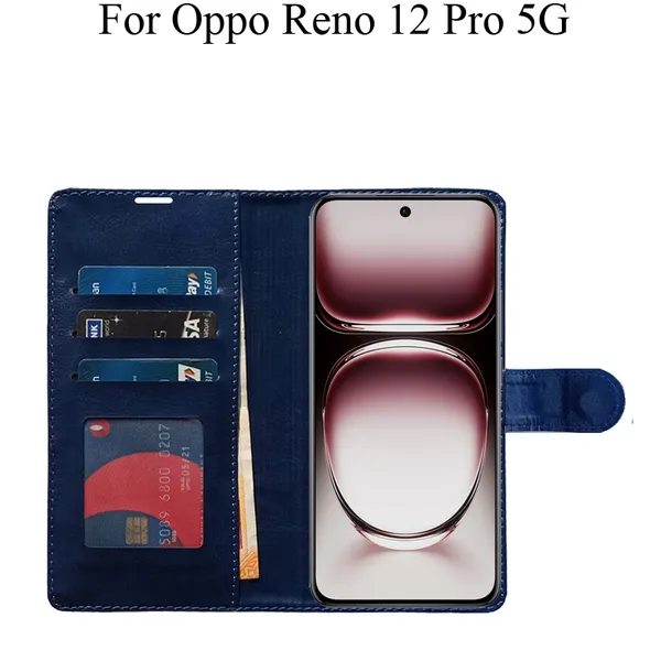 Blue_Premium_Flip_Cover_For_Oppo_Reno_12_Pro_5G