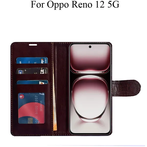 Beige_Premium_Flip_Cover_For_Oppo_Reno_12_5G