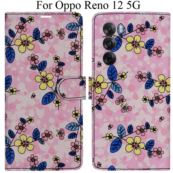 Pink_Premium_Flip_Cover_For_Oppo_Reno_12_5G