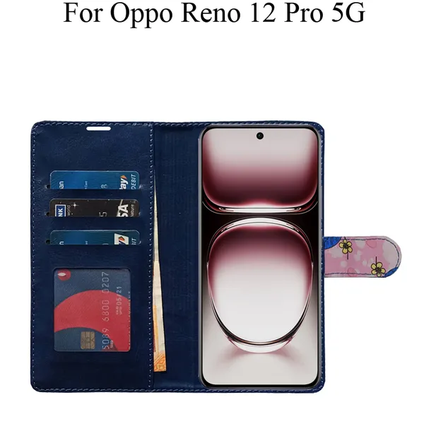 Pink_Premium_Flip_Cover_For_Oppo_Reno_12_Pro_5G