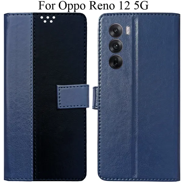 Black_Premium_Flip_Cover_For_Oppo_Reno_12_5G