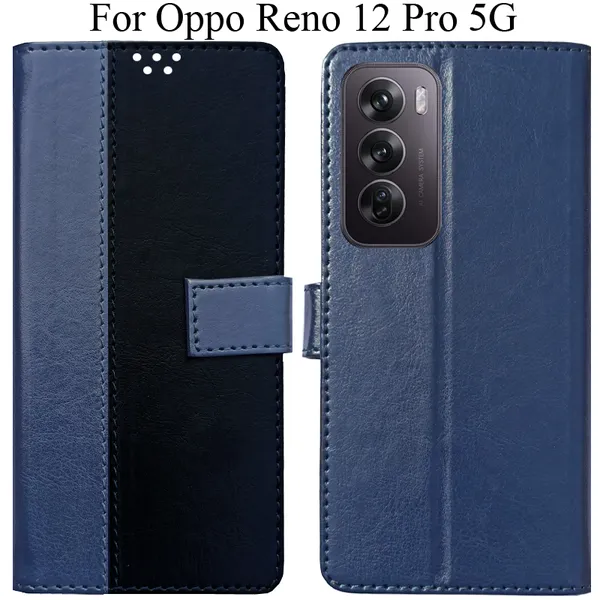 Black_Premium_Flip_Cover_For_Oppo_Reno_12_Pro_5G