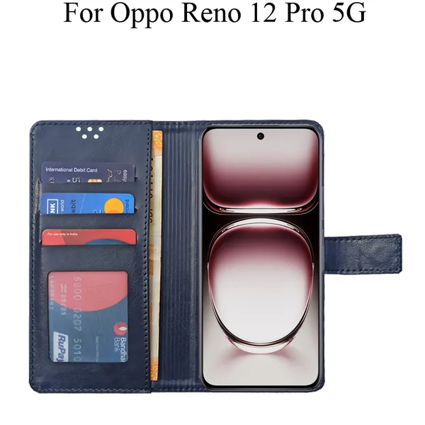 Black_Premium_Flip_Cover_For_Oppo_Reno_12_Pro_5G