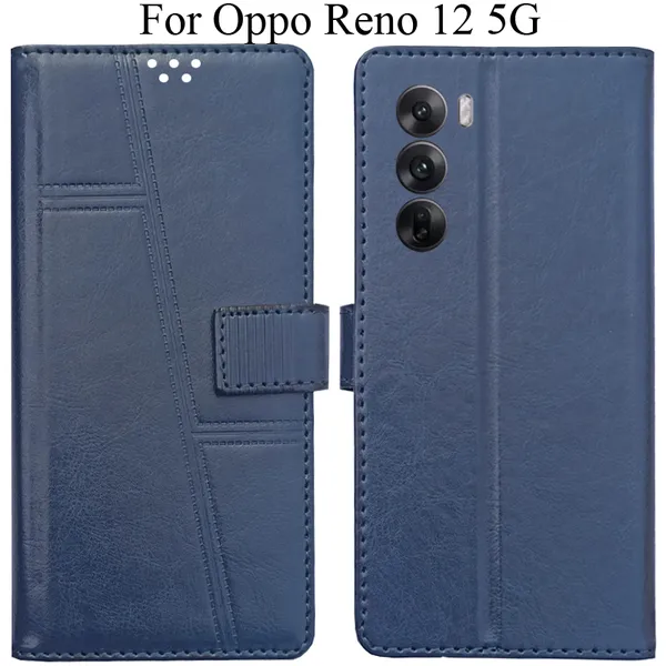 Blue_Premium_Flip_Cover_For_Oppo_Reno_12_5G