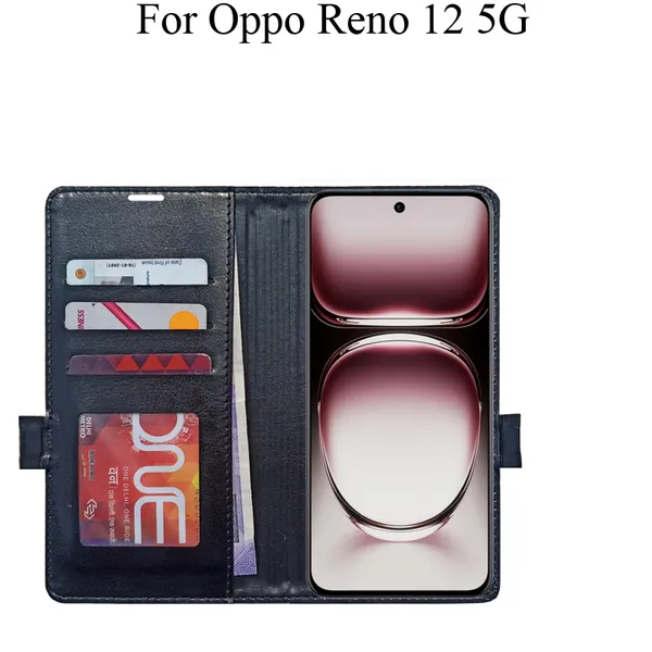 Black_Premium_Flip_Cover_For_Oppo_Reno_12_5G