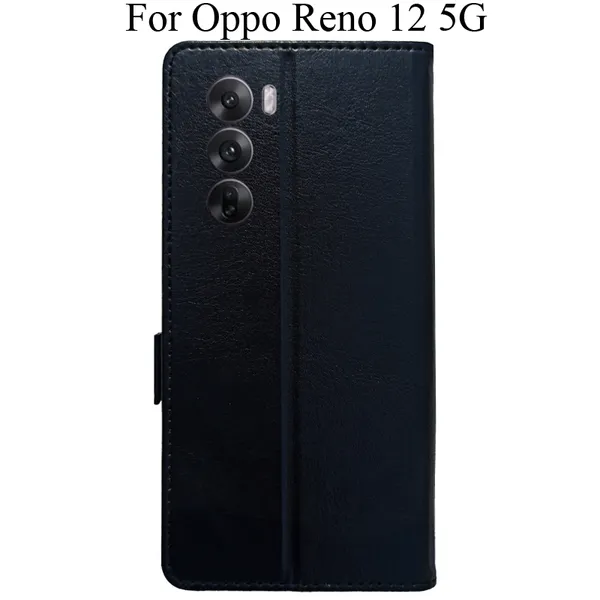 Black_Premium_Flip_Cover_For_Oppo_Reno_12_5G