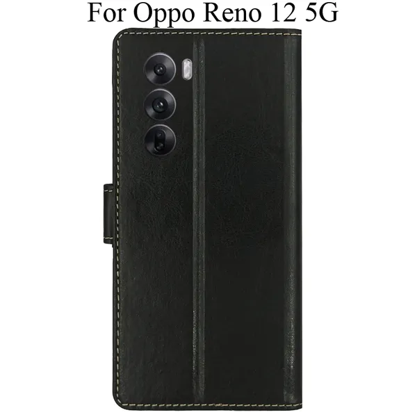 Black_Premium_Flip_Cover_For_Oppo_Reno_12_5G