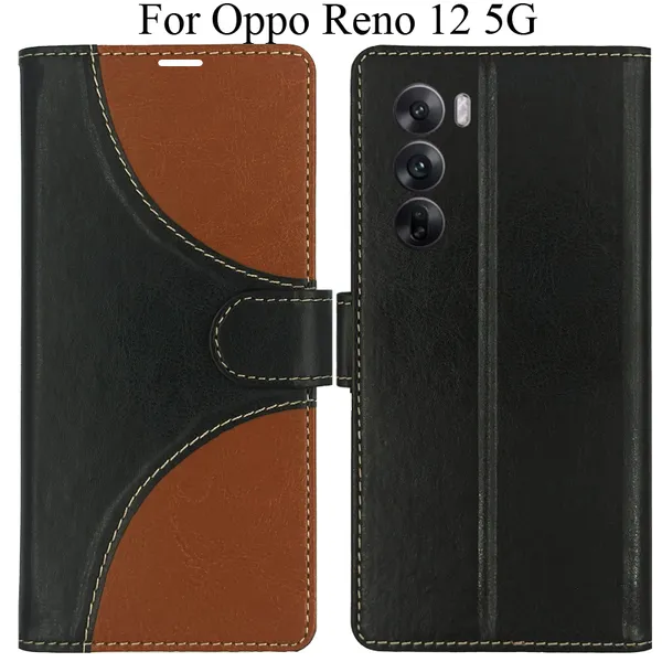 Black_Premium_Flip_Cover_For_Oppo_Reno_12_5G