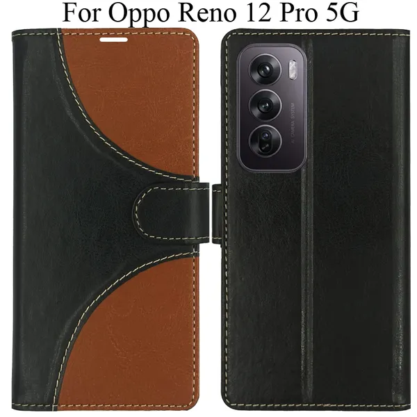 Black_Premium_Flip_Cover_For_Oppo_Reno_12_Pro_5G