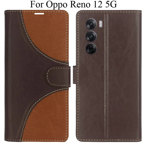 Brown_Premium_Flip_Cover_For_Oppo_Reno_12_5G