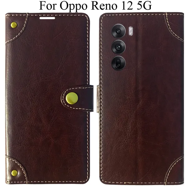 Beige_Premium_Flip_Cover_For_Oppo_Reno_12_5G