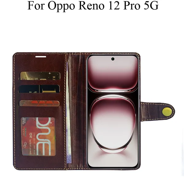 Beige_Premium_Flip_Cover_For_Oppo_Reno_12_Pro_5G