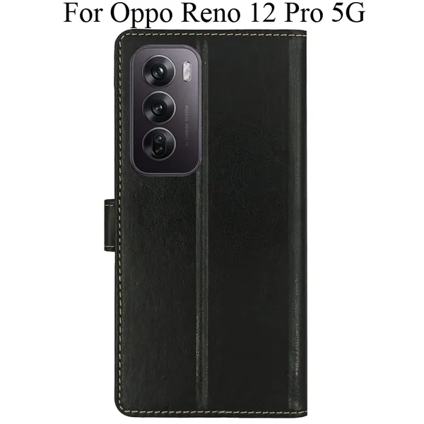 Brown_Premium_Flip_Cover_For_Oppo_Reno_12_Pro_5G