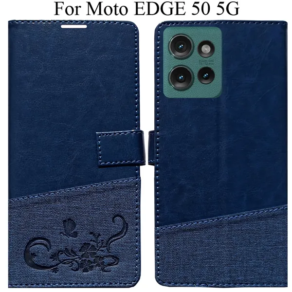 Blue_Premium_Flip_Cover_For_Moto_Edge_50_5G