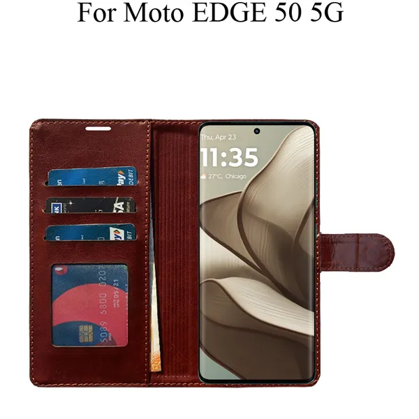 Brown_Premium_Flip_Cover_For_Moto_Edge_50_5G