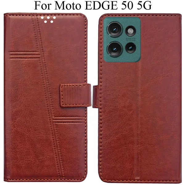 Brown_Premium_Flip_Cover_For_Moto_Edge_50_5G